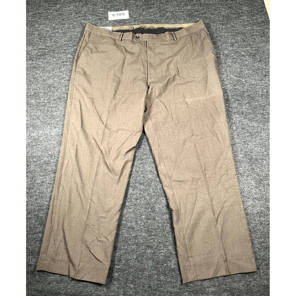 Genesis Dress Pants Mens 48x38 Taupe Tetron Microfiber Formal‎ Business Formal